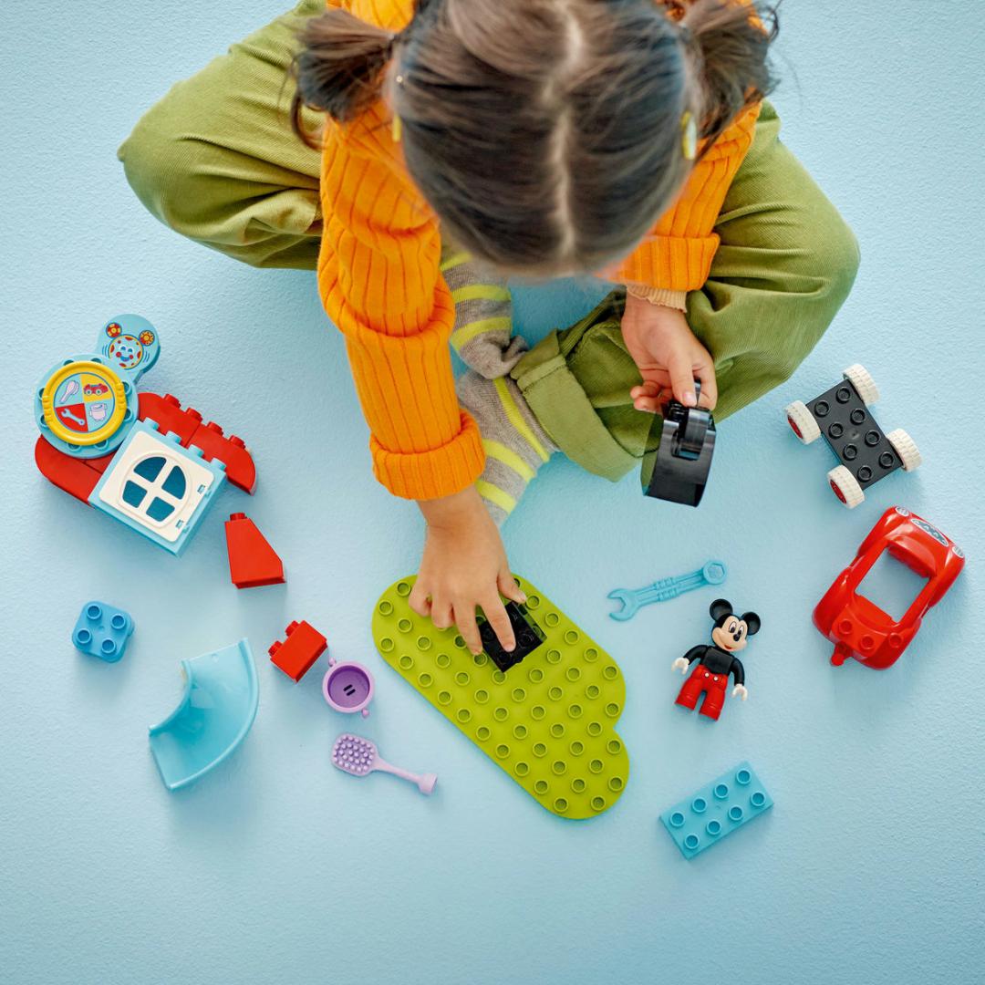 Set ndërtimi Disney Mickey Mouse Clubhouse Car, lodër për fëmijë, shumëngjyrësh