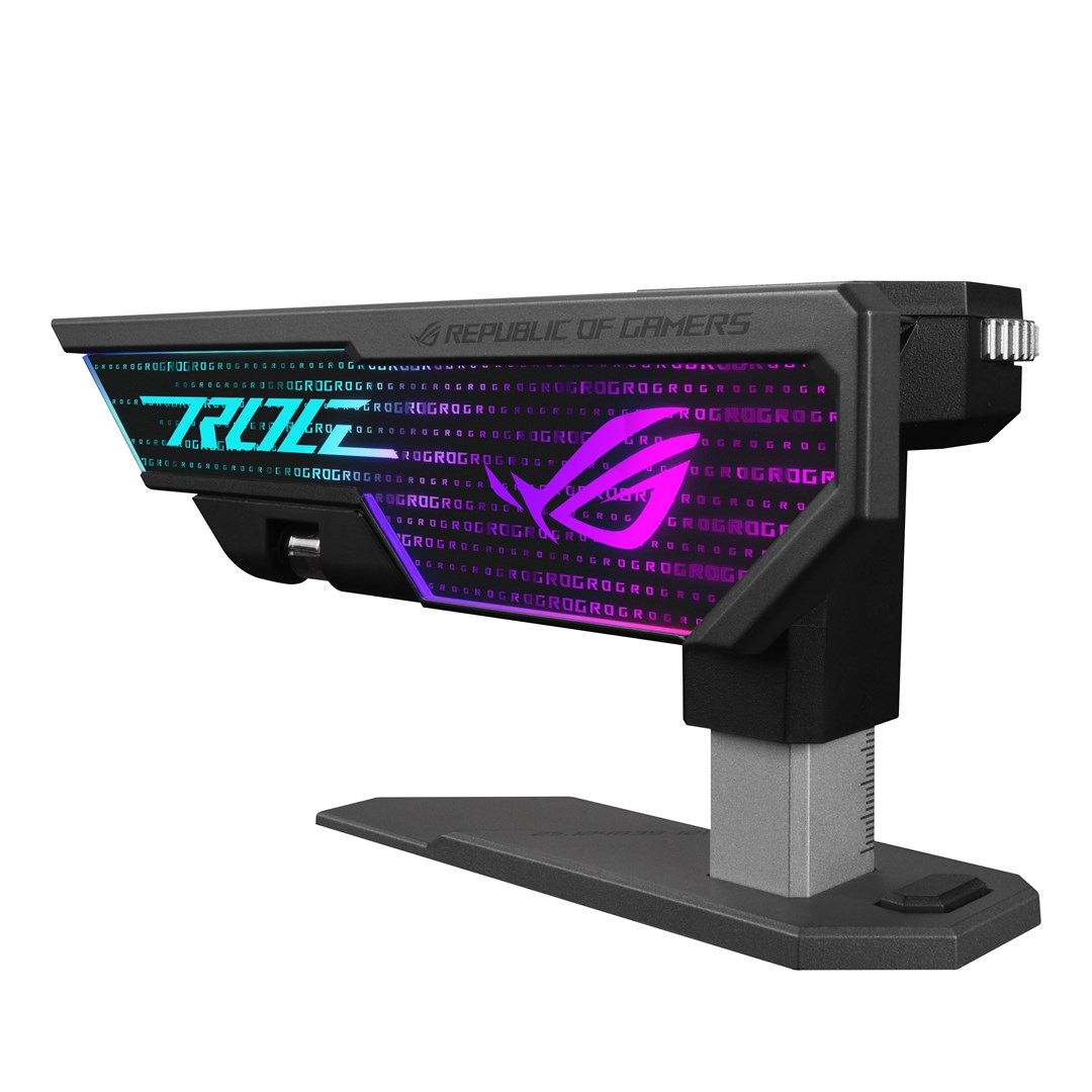 Mbajtëse grafike ASUS ROG Herculx, për kartela grafike, RGB, gri