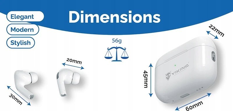 Kufje Bluetooth Viking Vprort, me mikrofon, in ear, të bardha
