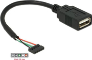 Kabllo zgjatëse USB Delock 84831, USB A në USB A, 0.15 m, e zezë