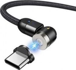 Kabllo magnetike Maclean USB-A - USB-C, 2m, e zezë