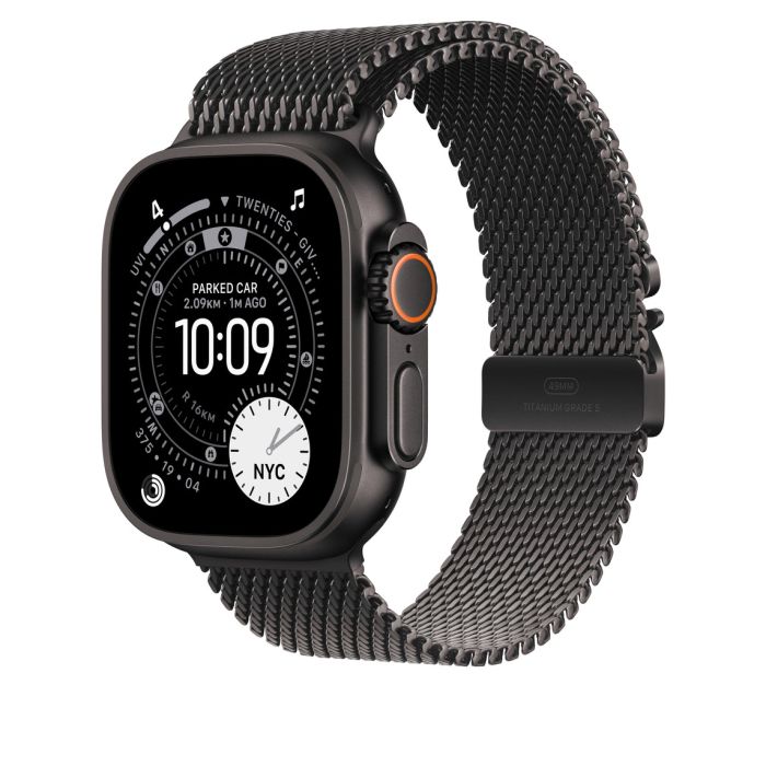 Apple Watch 49mm Loop, Black Titanium Milanese Loop, Large
