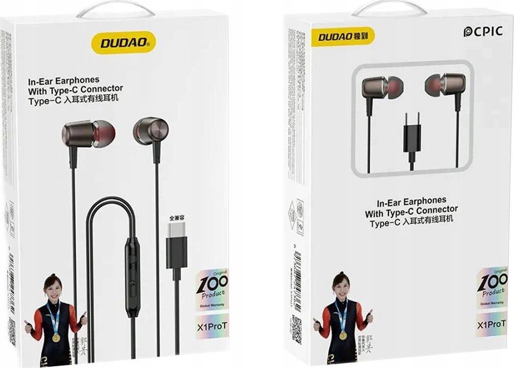 Слушалки Dudao X1PROT, USB-C, 1,2 м, црни