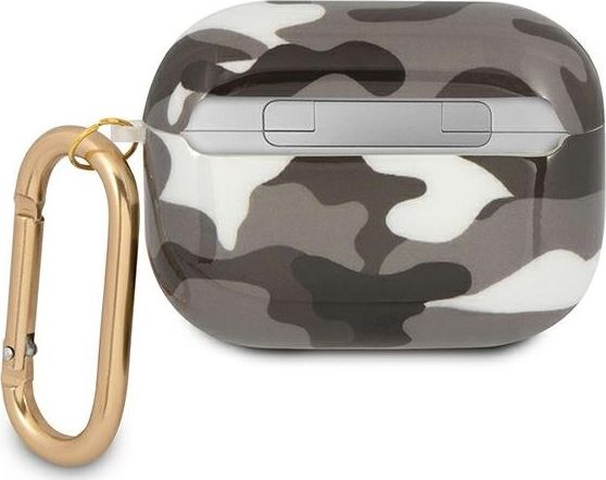 Mbulesë mbrojtëse Guess GUAPUCAMG Camo për AirPods Pro, TPU, kafe
