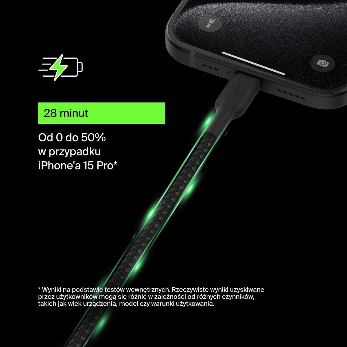 Kabllo Belkin BoostCharge USB 2.0, USB C, 0.15m, e zezë