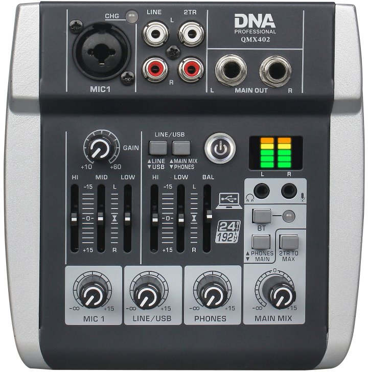 Mikser audio DNA QMX402, 3 kanale mono, bateri 2500mAh, Bluetooth