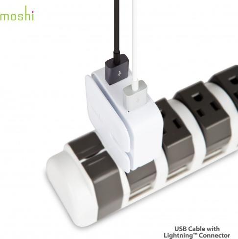 Kabllo USB Moshi USB A në Lightning, 1 m, e bardhë