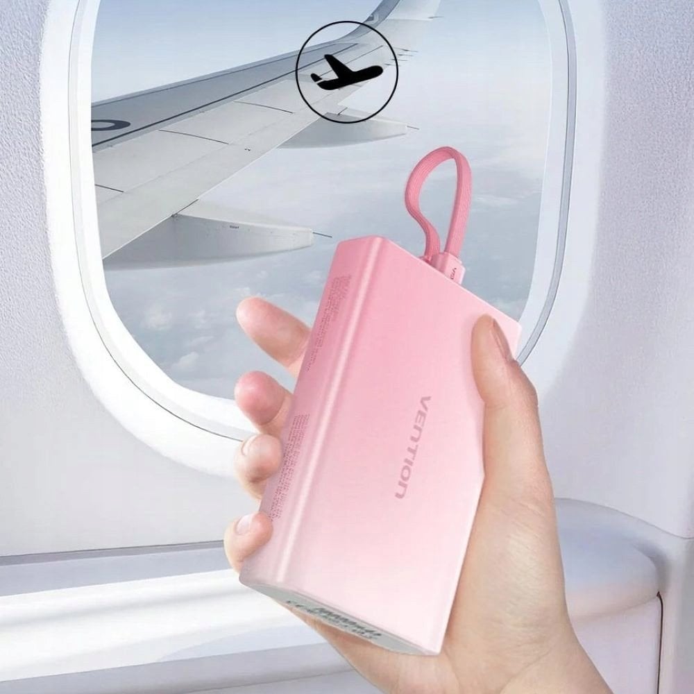 Power bank Vention 10000mAh, 22.5W PD, karikim i shpejtë, i zi