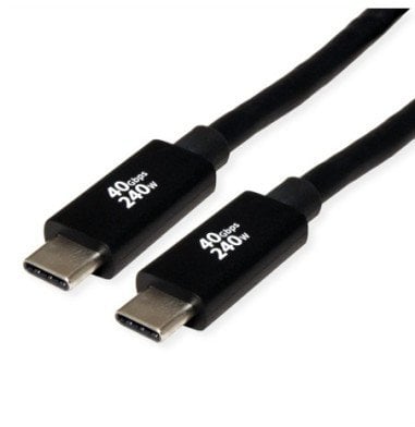 Kabllo USB ROLINE USB4 Gen3x2, USB C në USB C, 40 Gbit/s, 240W, 2 m, e zezë