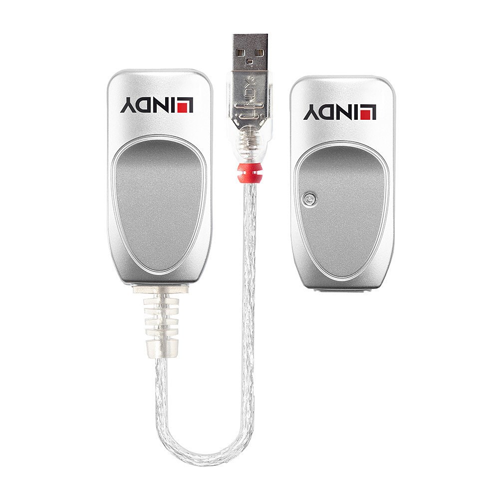 Zgjatues Lindy USB Cat5, 50m, i bardhë