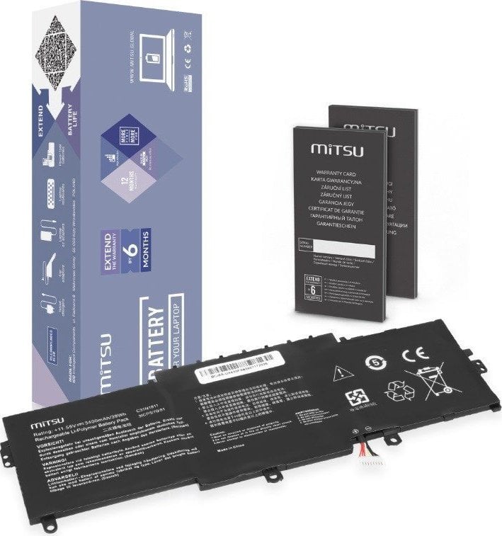Bateri për laptop Mitsu C31N1811, 3400 mAh