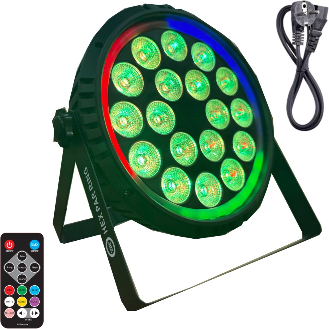Reflektor skenik LIGHT4ME HEX PAR RING, 18x6W, RGBWA+UV, i zi
