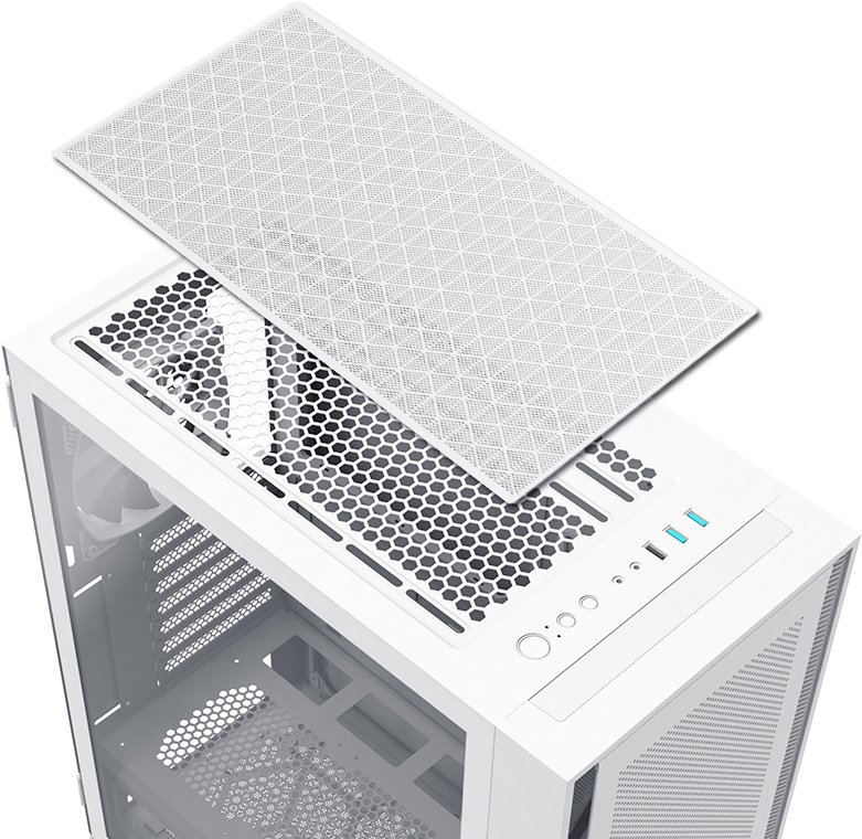 Kabinë PC Montech Air 1000 Lite, mid tower, xham i temperuar, e bardhë