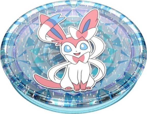Kapëse telefoni PopSockets Diamond Sylveon PopGrip, ngjitëse, me shkëlqim, shumëngjyrëshe