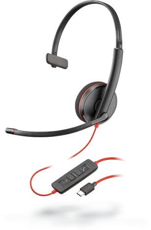 Kufje me mikrofon Poly Blackwire C3210, USB C, për PC, të zeza