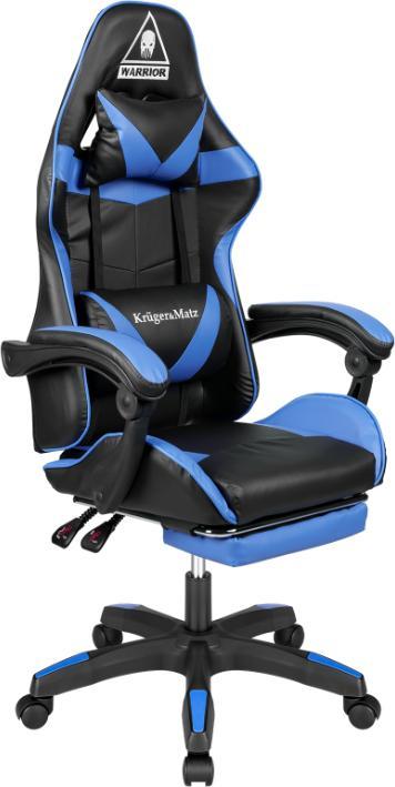 Karrige gaming Kruger&amp;Matz GX-150, lëkurë ekologjike, me mbështetëse këmbësh, blu 2