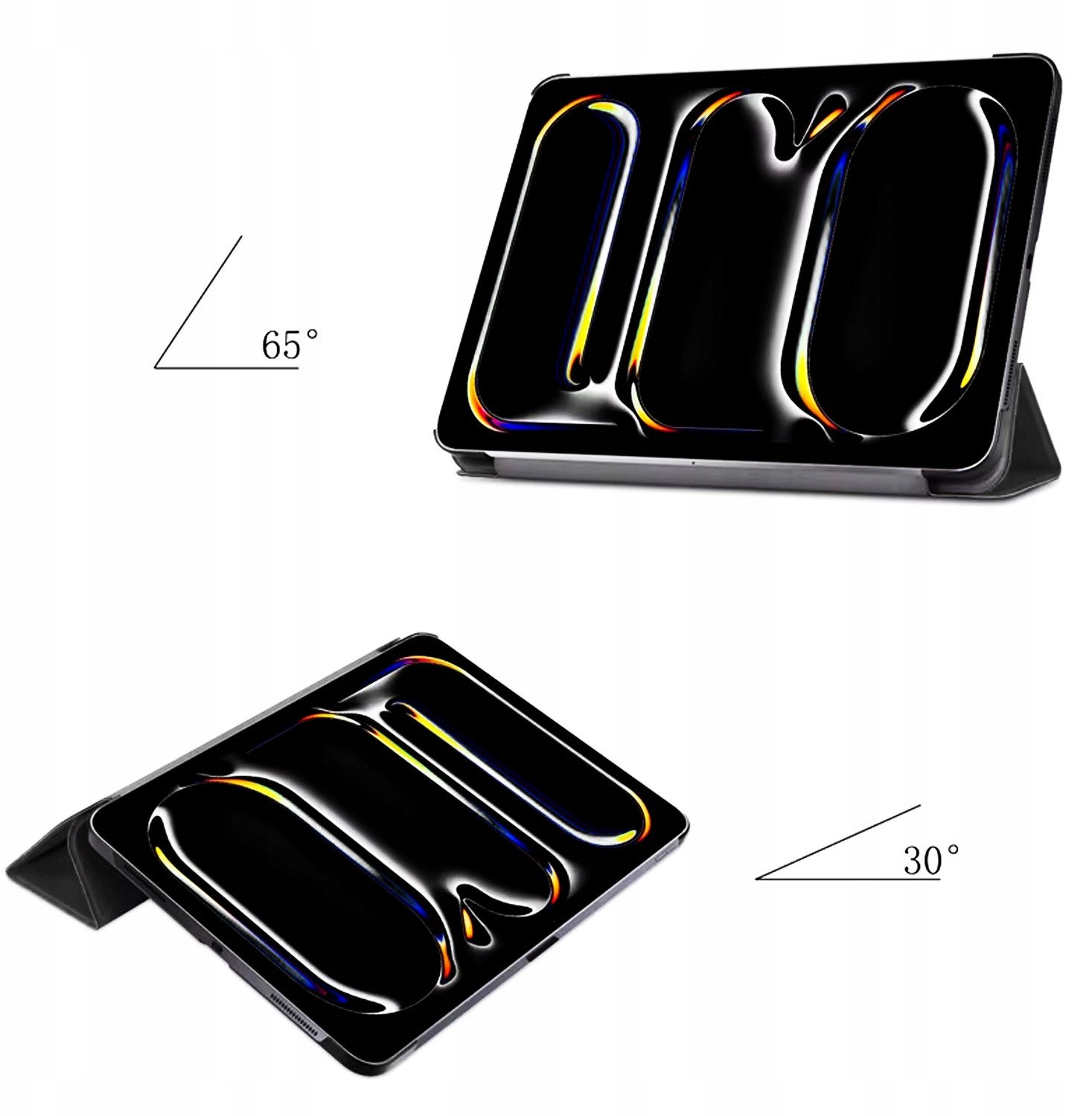 Mbulesë smart STRADO për iPad Pro 13 Gen 5 2024, me qëndrim, e zezë