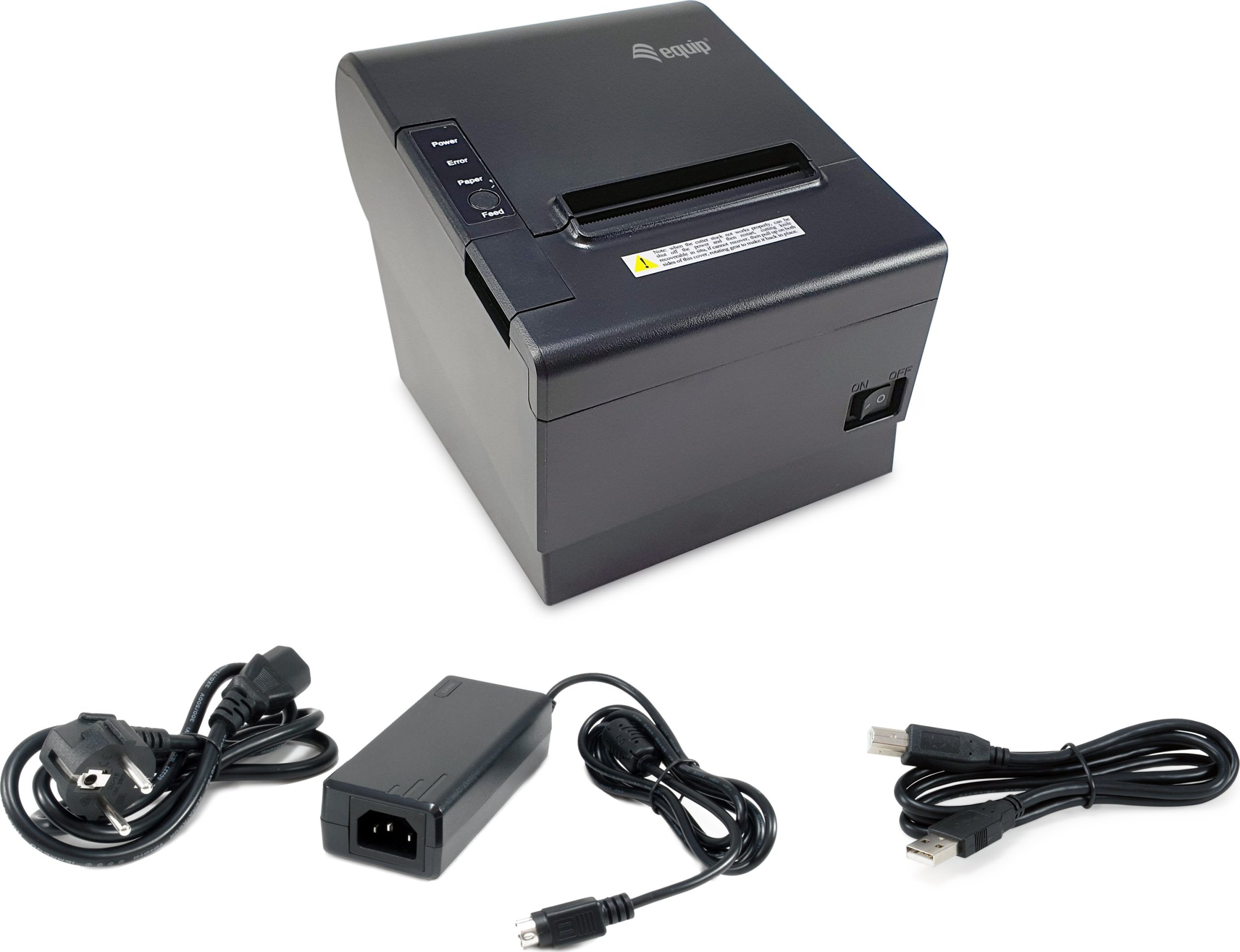 Printer termik POS Equip 80mm, prerës automatik, USB Bluetooth, i zi