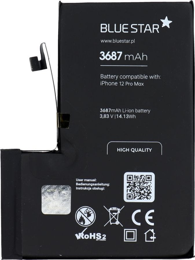 Bateri telefoni Blue Star HQ për iPhone 12 Pro Max, 3687 mAh, Li Ion
