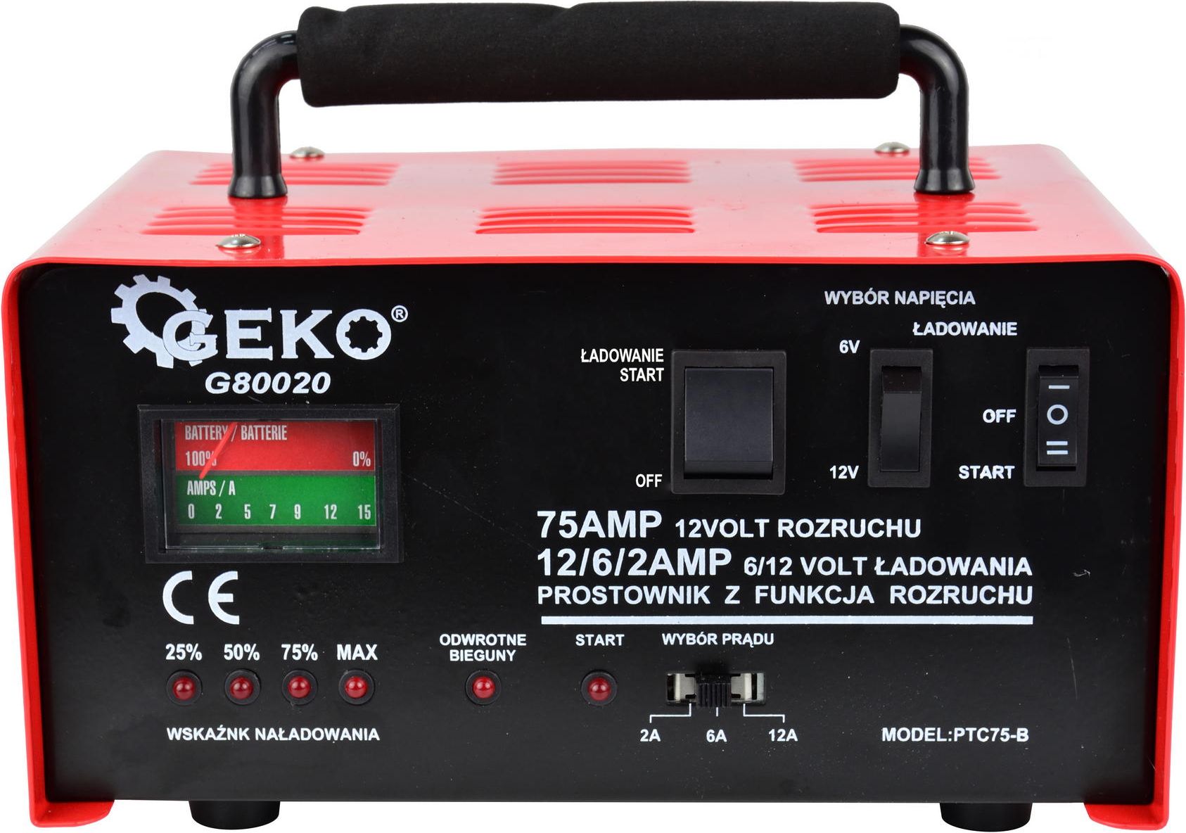 Karikues baterie makine GEKO, 120Ah, 6/12V, 75A
