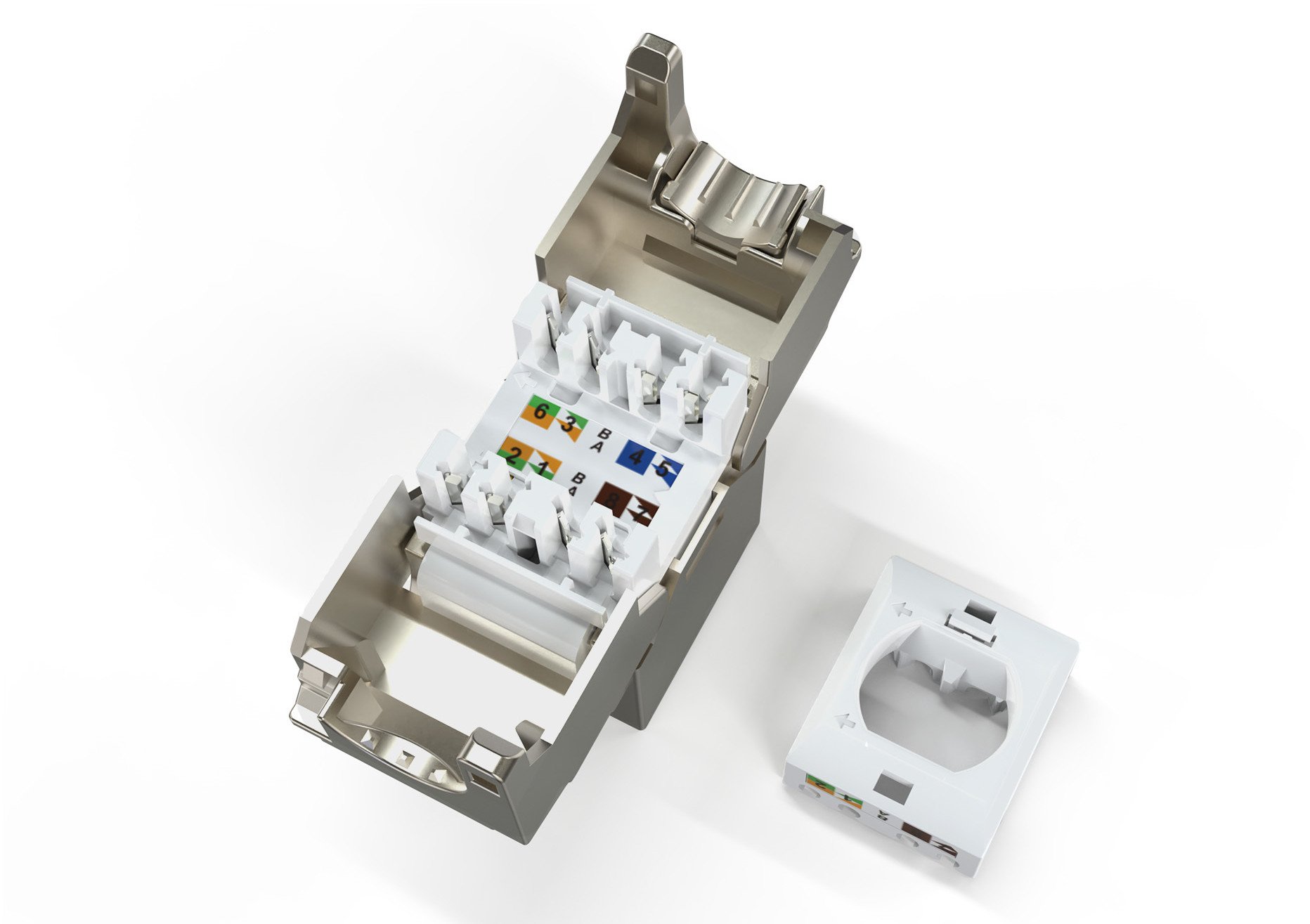 Modul keystone Digitus CAT 6A, kompakt, i mbrojtur, montim pa vegla