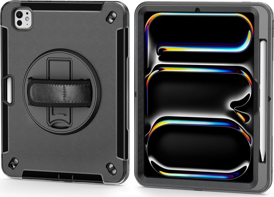 Заштитна маска 4smarts Rugged Case GRIP за iPad Pro 11 M4 2024, отпорна на удари, црна