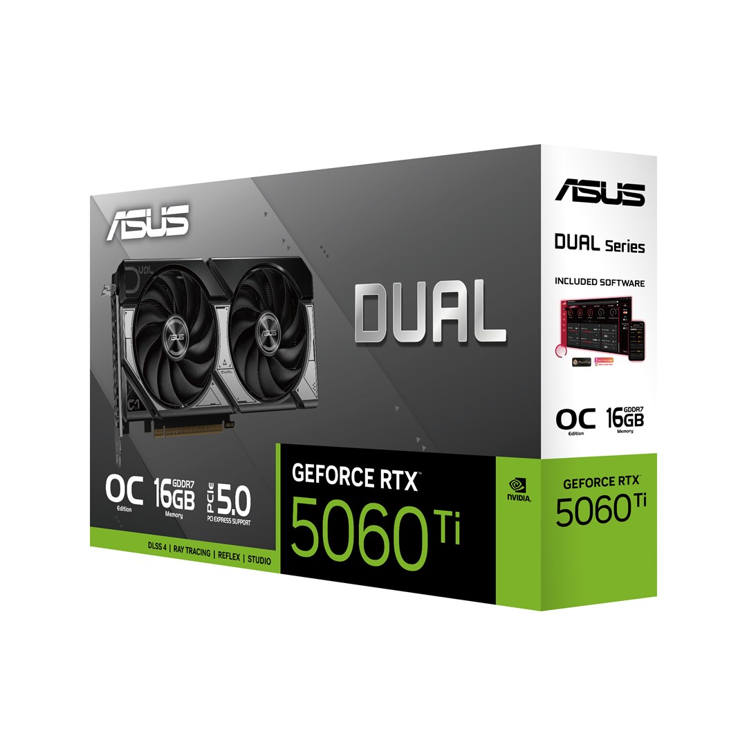 Kartelë grafike ASUS Dual -RTX5060TI-O16G NVIDIA GeForce RTX 5060 Ti, 16 GB GDDR7