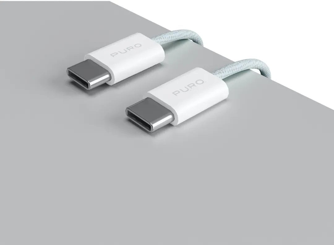 Kabllo USB C në USB C Puro PUCCCFABK415MTLBLUE, 1.5m, 60W, blu