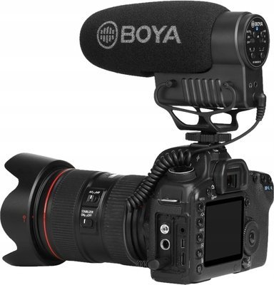 Mikrofon shotgun Boya BY-BM2040, super cardioid, për kamera dhe smartphone, i zi