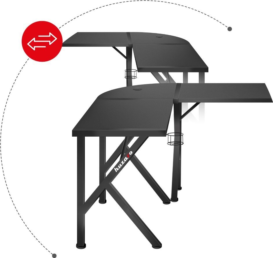 Tavolinë Huzaro Hero 6.3, 154 cm x 48 cm, e zezë