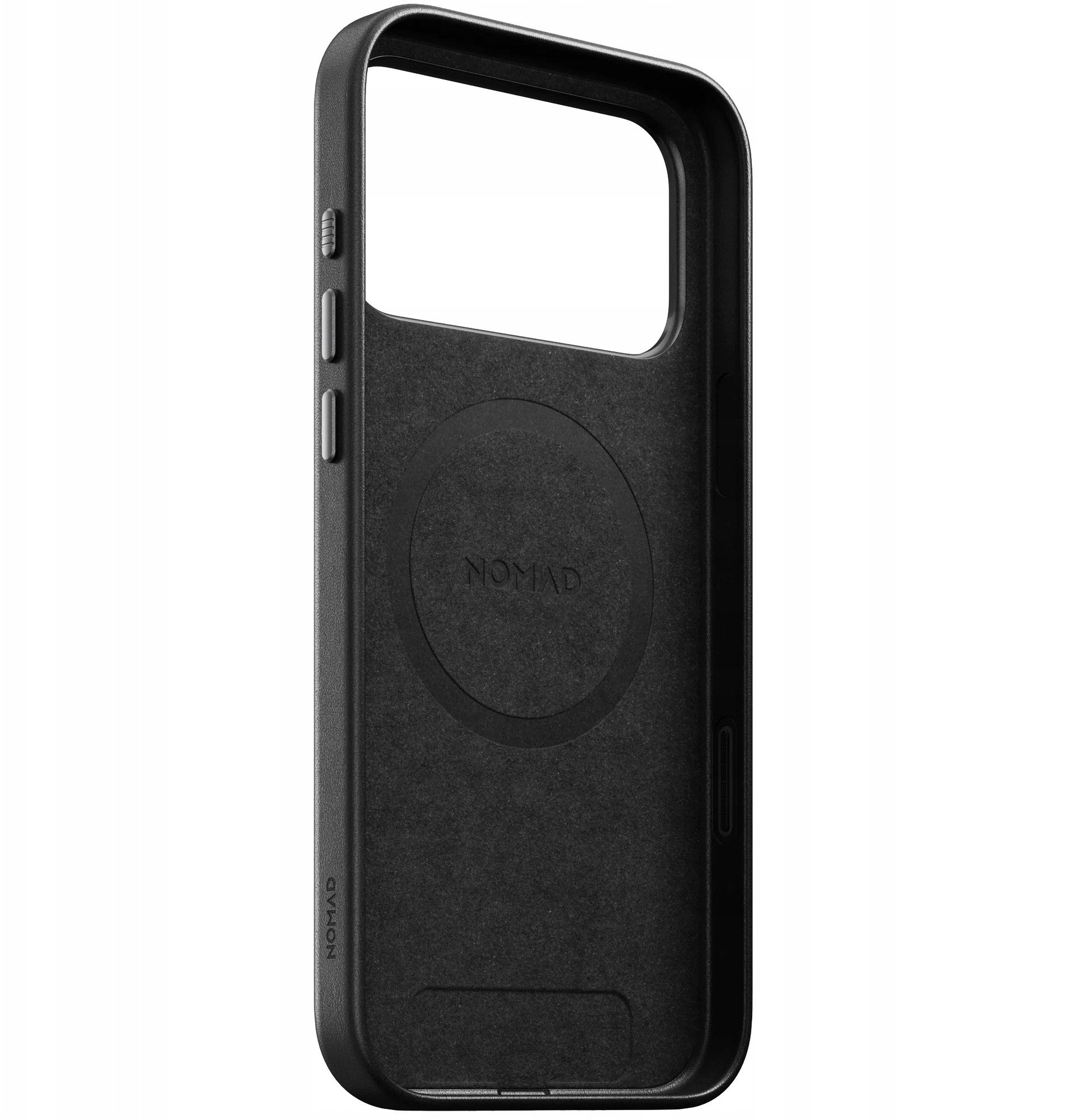 Kapak telefoni Nomad Traditional Leather, për iPhone 17 Pro, MagSafe, i zi