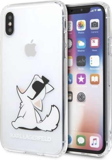 Mbrojtëse telefoni Karl Lagerfeld Fun Choupette KLHCPXCFNRC, për iPhone X XS, plastike, transparente