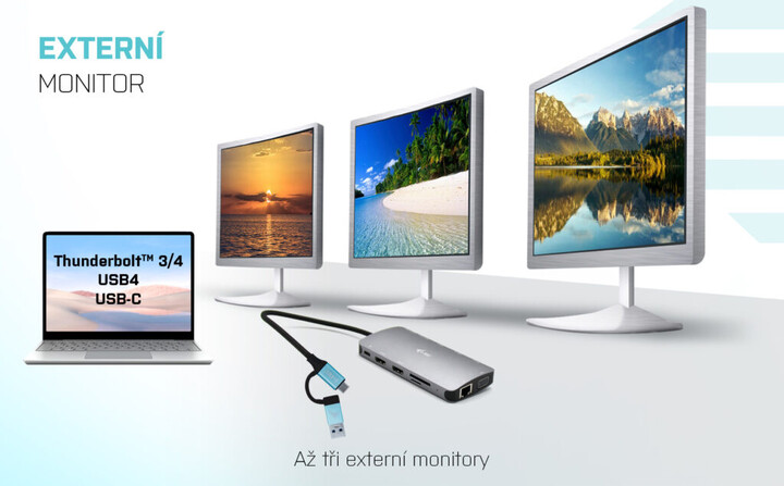 Stacion docking i-tec USB 3.0/USB-C/Thunderbolt 3, 3x Display, LAN, PD 100W
