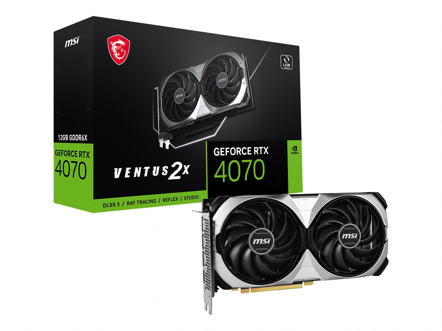 Kartelë grafike MSI GeForce RTX 4070 VENTUS 2X 12G GDDR6X DLSS 3