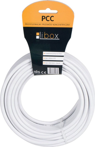Kabllo koaksiale Libox SAT Trishield PCC102, 15m, e bardhë