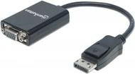 Kabllo konvertues DisplayPort në VGA, 1080p, 15cm, e zezë