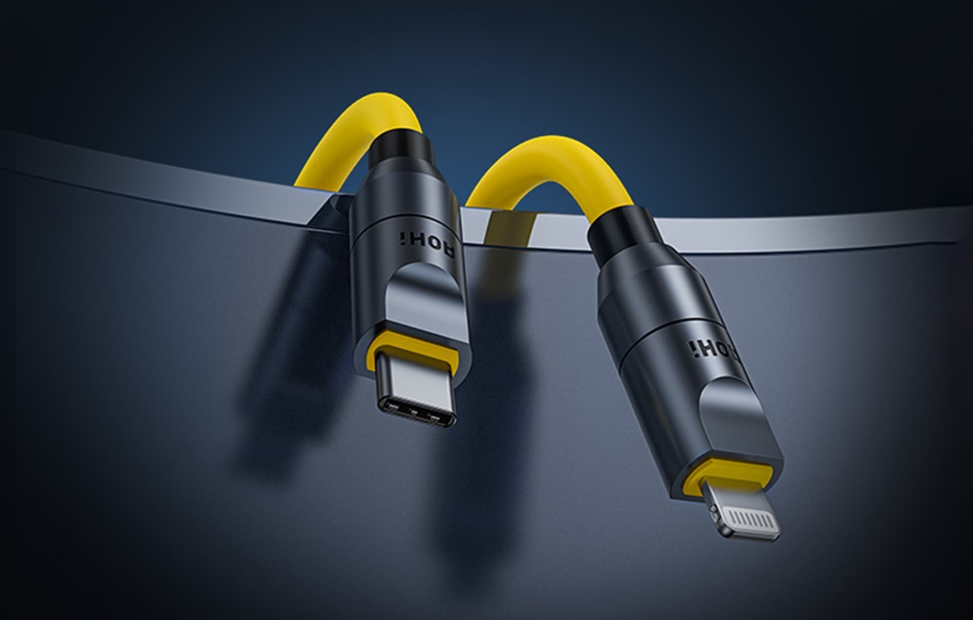 Kabllo USB Aohi 2in1, 2.60m, USB 3.1, 240W, e verdhë