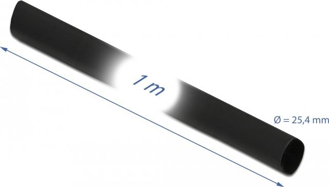 Термосмалувачка цевка Delock 20663, 1 m, 25.4 mm, сооднос на стеснување 4:1, црна
