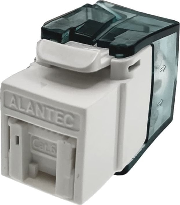 Modul Keystone RJ45 UTP Cat6A Double, tool free, i bardhë