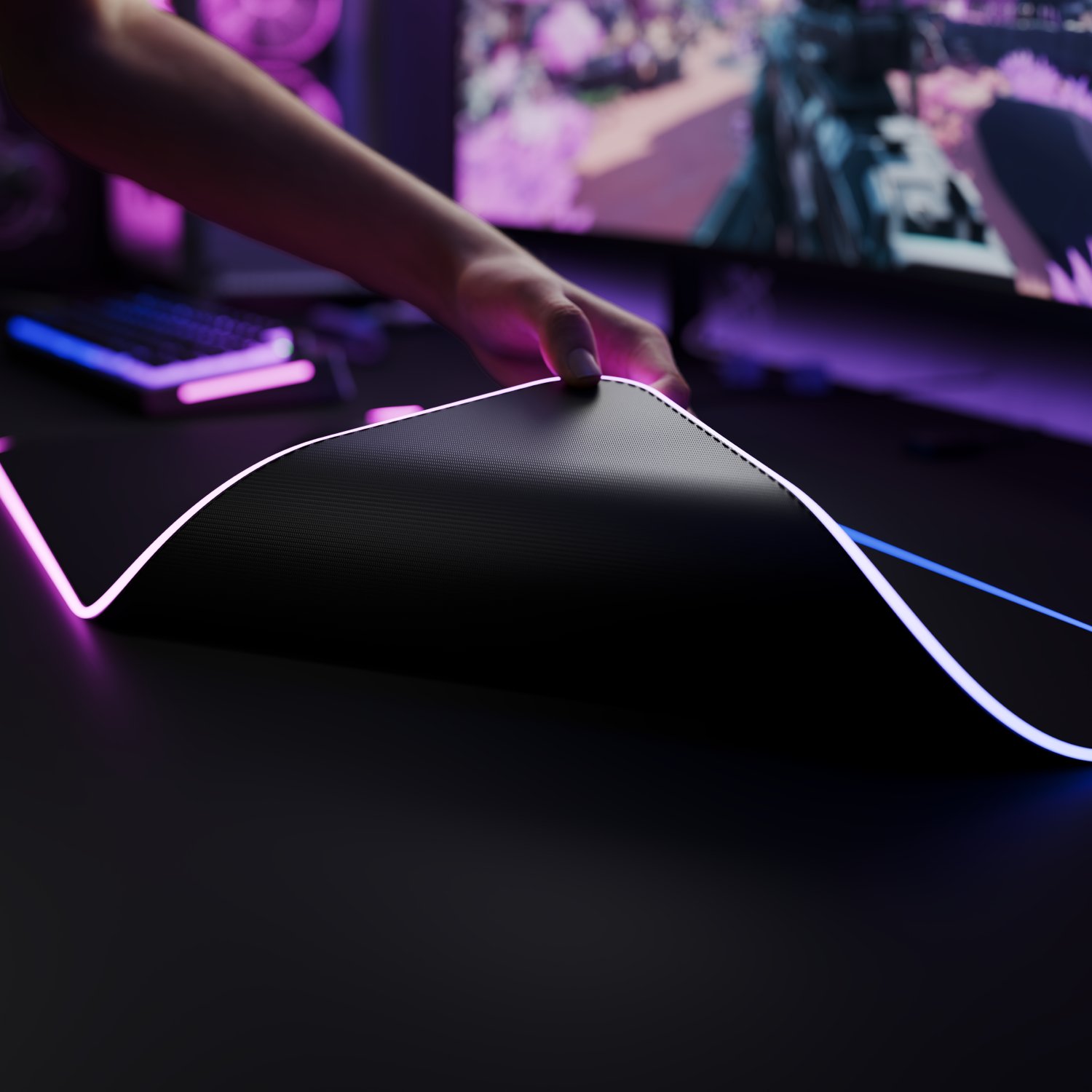 Mousepad gaming Glorious G-LED 2 XL, RGB, XL, i zi