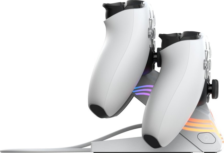 Qëndrim karikues PDP Afterglow Wave 052-022-WH, për kontrolla PS5, i bardhë