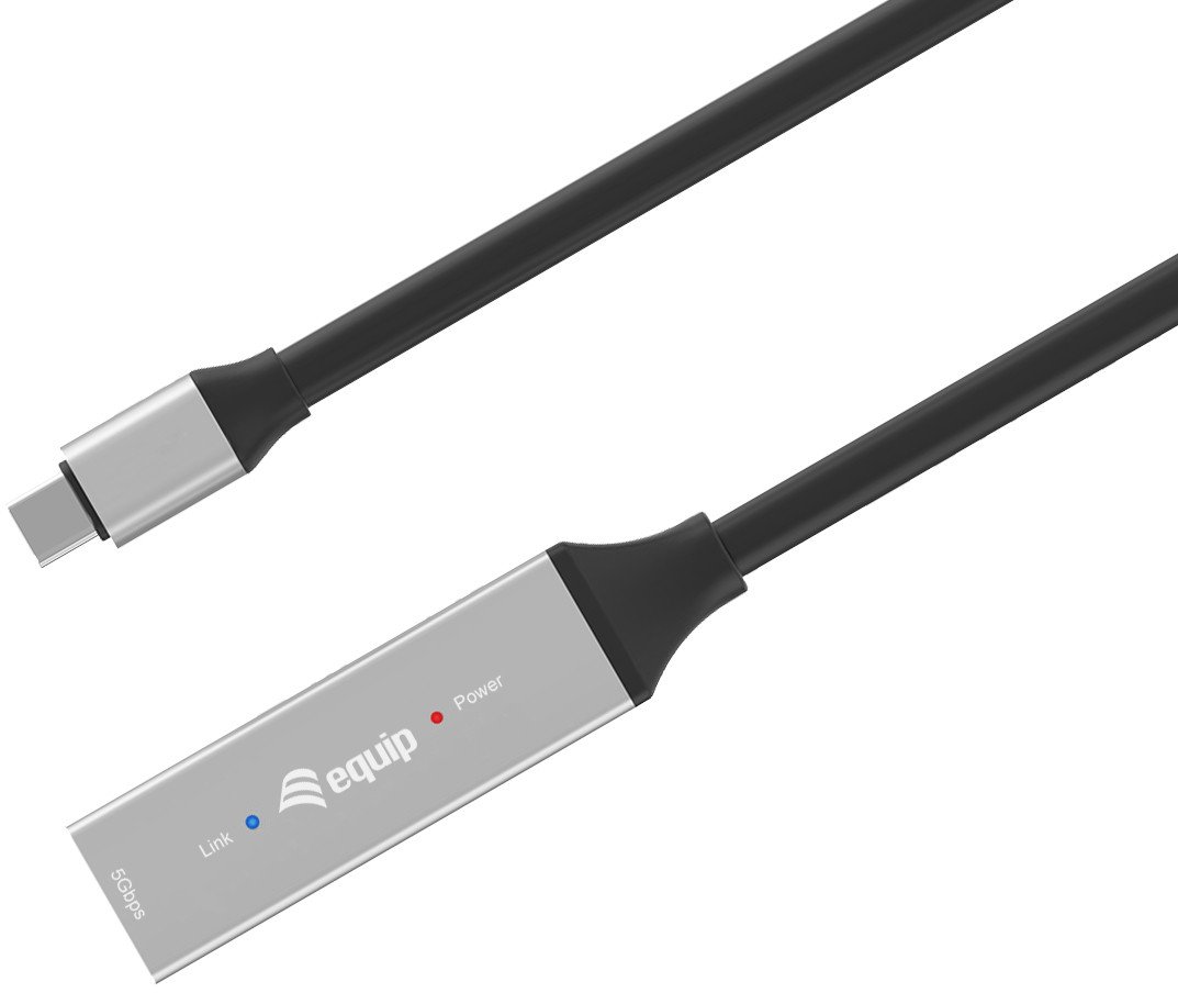 Kabllo USB C Equip 3.2 Gen 1 aktiv, 5m, 5V 2A, e zezë