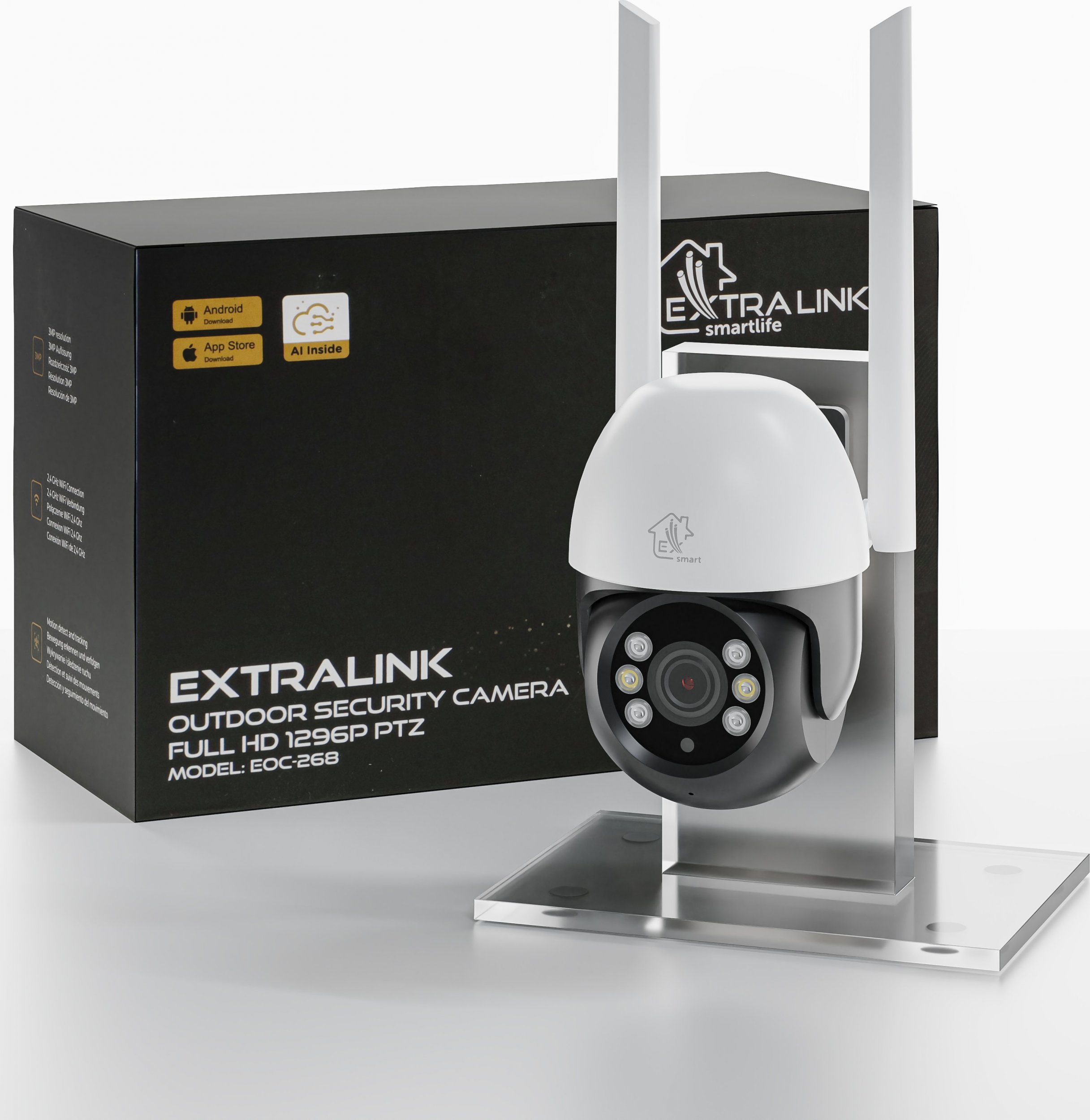 Kamerë IP ExtraLink Perun EOC-268, WiFi 2.4GHz, PTZ, e bardhë