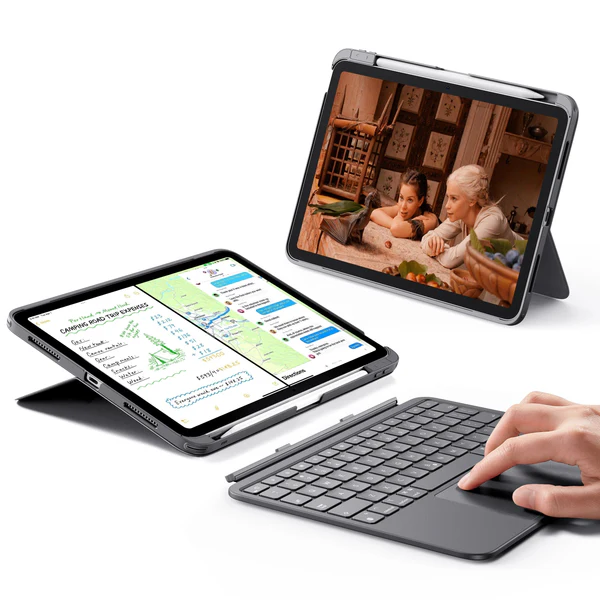[OUTLET] Mbrojtëse me tastierë ESR Flex për iPad Air (4/5th gen), iPad Air 11" (M2/3), e hirtë e errët