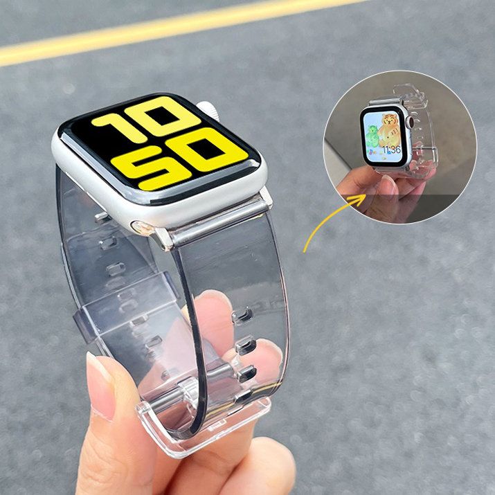 Rrip ore për Apple Watch Hurtel, TPU, 38 40 41mm, blu e çelët transparente