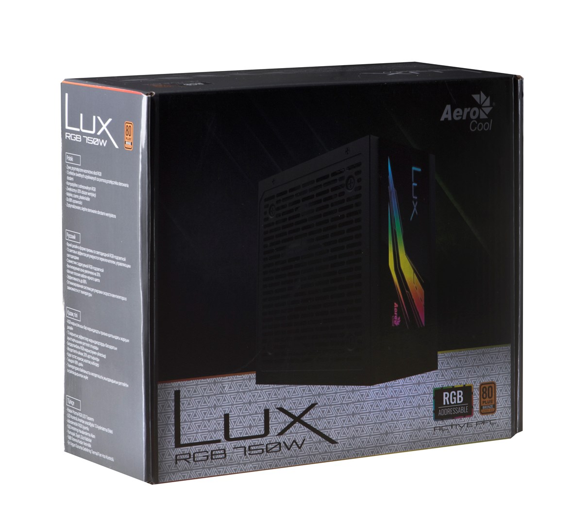 [OUTLET] Burim energjie Aerocool Lux RGB, 750W, i zi