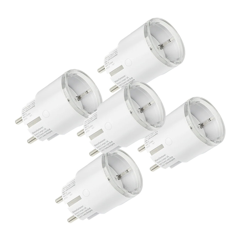 Prizë smart Shelly Plug S Gen3, Wi‑Fi, matje energjie, e bardhë, set 5 copë