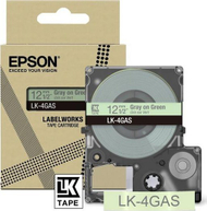 Kasetë etiketa Epson LK-4GAS, 12mm, gri mbi jeshile e butë