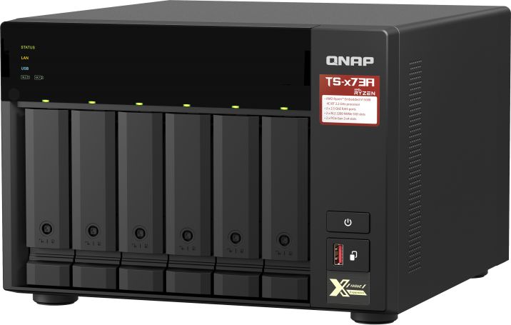 NAS server QNAP TS-673A-8G, 6 hapësira HDD, 8GB RAM, i artë