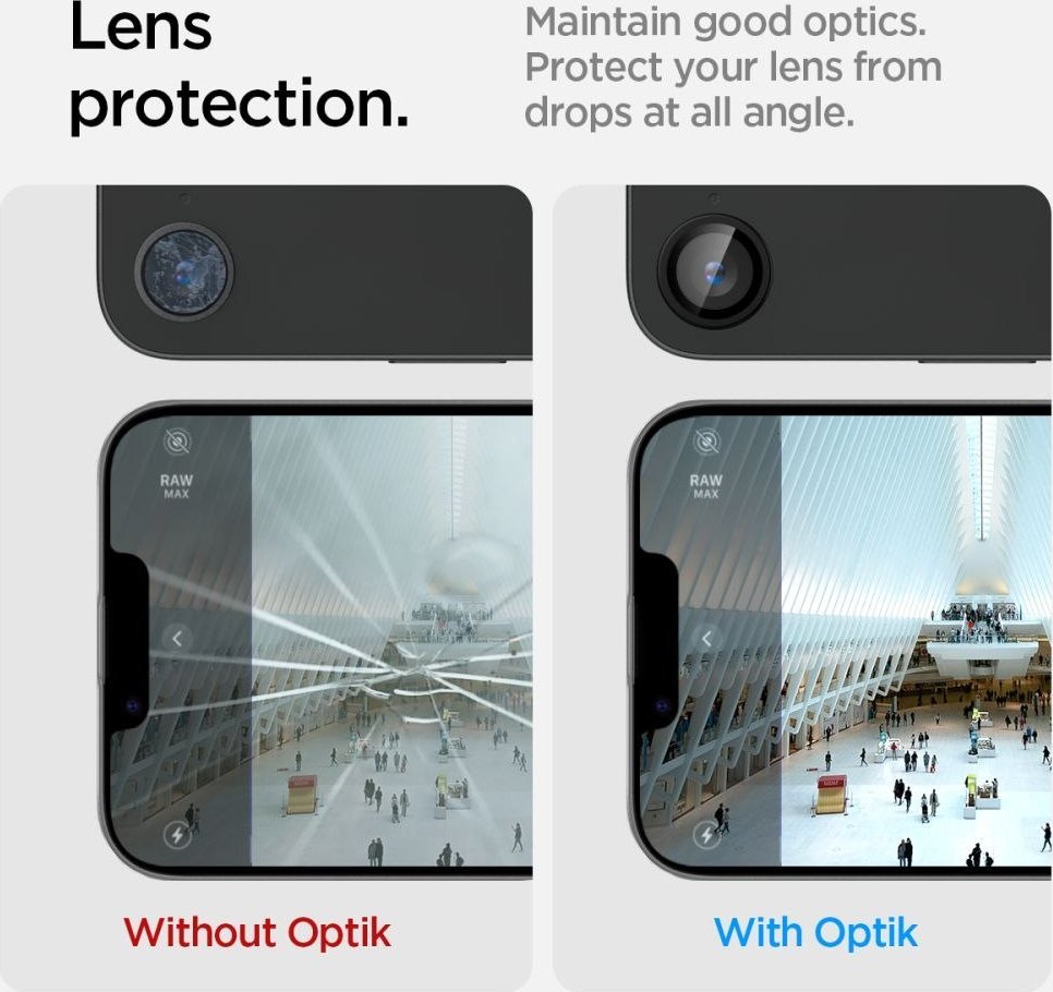 Mbrojtësja e kamerës Spigen Optik Pro Glas.tR EZ Fit, iPhone 16e, 2 copë, e zezë